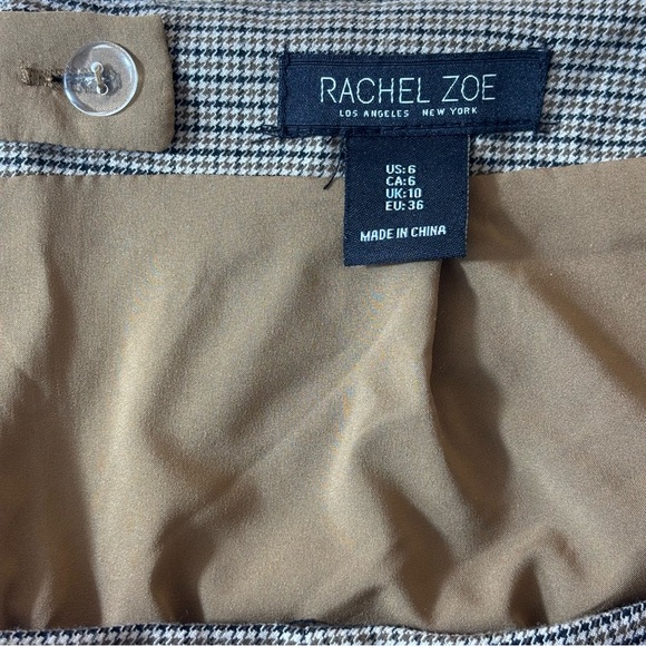 Rachel Zoe Mini Skirt Faux Wrap Side Tie Versatile Chic Subtle Pattern Brown 6 - Picture 9 of 11